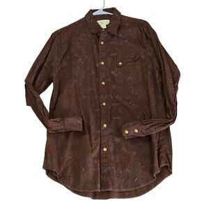 Red X Men's Brown Size Med Snap Front shirt